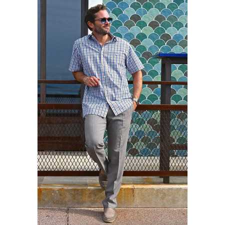 chemise à carreaux homme senior manches courtes  tenue
