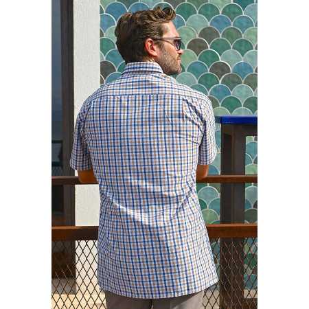 chemise à carreaux homme senior manches courtes dos