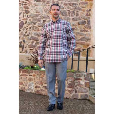 chemise à carreaux homme senior manches longues tenue