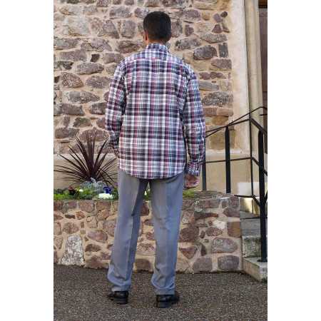 chemise à carreaux homme senior manches longues dos
