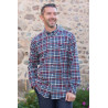 chemise carreaux bleu et rouge homme senior manches longues