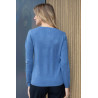 cardigan uni facile à enfiler femme senior coloris bleu dos