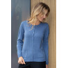cardigan uni facile à enfiler femme senior coloris bleu