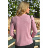 cardigan uni facile à enfiler femme senior coloris rose dos