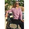 cardigan uni facile à enfiler femme senior coloris rose