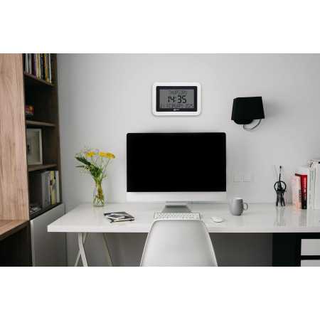 Geemarc horloge calendrier grand affichage senior date et heure en francais mural