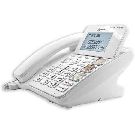 Geemarc téléphone fixe filaire senior grosses touches bouton photo profil