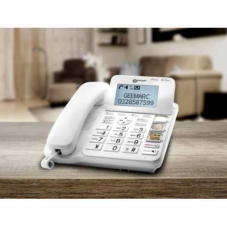 Geemarc téléphone fixe filaire senior grosses touches bouton photo table
