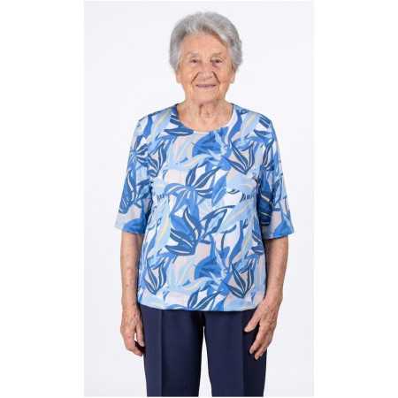 grenouillère été femme senior manches longues coloris bleu