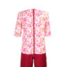 Grenouillère femme senior été manches courtes coloris rouge rose fermeture dos