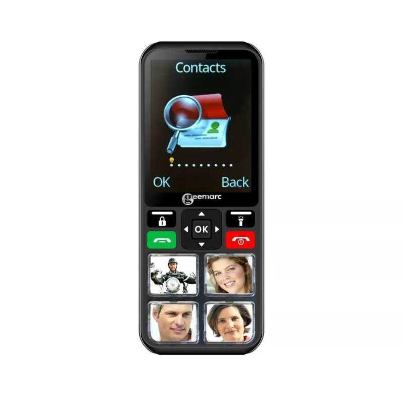 Téléphone senior avec grosses touches photo et appel sos