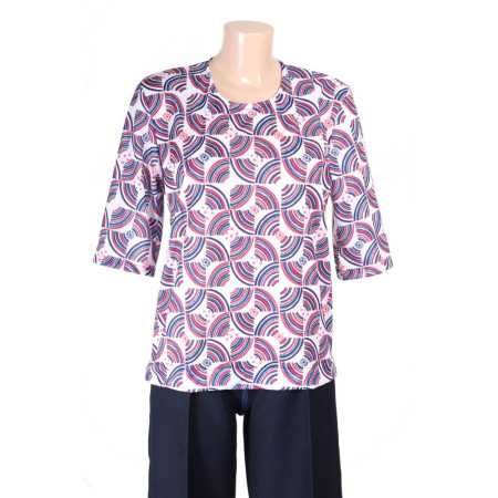 Grenouillère de jour fermeture dos femme senior haut coloré bas foncé tenue