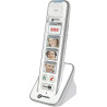 Téléphone fixe senior grosses touches avec photos et combiné – blanc