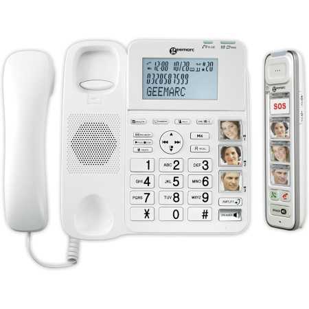 Téléphone fixe senior filaire grosses touches photos + combiné