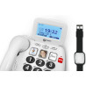 téléphone senior filaire avec bracelet detection de chute senior écran