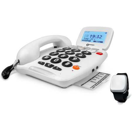 téléphone senior filaire avec bracelet detection de chute senior