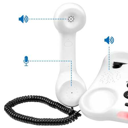 Téléphone fixe senior combine amplifié
