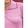 polo facile à enfiler femme âgée coloris rose zoom