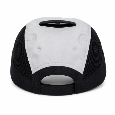 Casquette rafraichissante pour senior canicule chaleur évaporation d'eau dry gris et noir dos