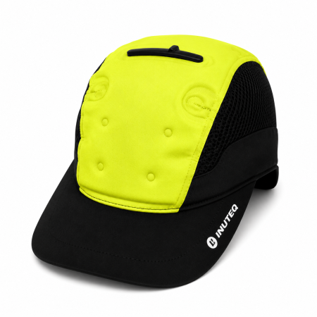 Casquette rafraichissant anti chaleur senior âgé jaune fluo visible - face