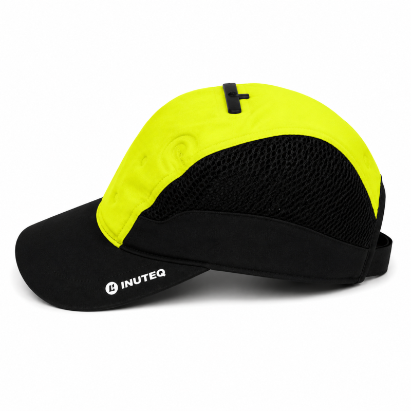 Casquette rafraichissant anti chaleur senior âgé jaune fluo visible - profil