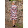 Robe ouverte devant bleue femme senior fleurie | Facilavi