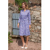 Robe femme senior facile à enfiler bouton avant coloris bleu