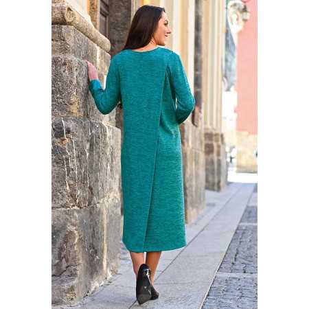 robe médicalisée bleu canard ouverte dans le dos femme ehpad vue dos