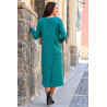 robe médicalisée bleu canard ouverte dans le dos femme ehpad vue dos