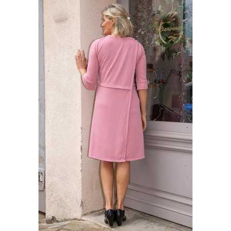 Robe médicalisée unie ouverture dos femme senior | Facilavi