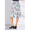 Jupe fleurie taille élastique femme senior grande taille | Facilavi