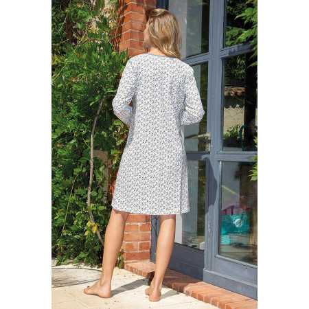 Liquette 4 boutons à l'avant pour femme - 100% coton - manches longues
