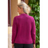 Pull uni maille manches longues coloris framboise dos