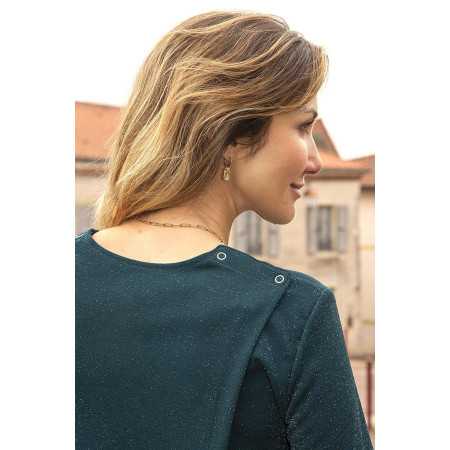 Pull médical ouverture dans le dos par pressions - femme âgée