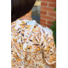 pull manches longues ouverture dos pressions femme senior feuille coloris beige dos