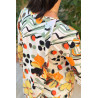 pull coloré jaune ouverture dos pressions femme vue dos