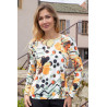 pull coloré jaune ouverture dos pressions femme