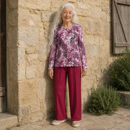 grenouillère rose femme senior ouverture entrejambe ehpad