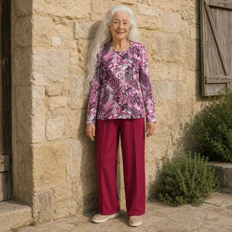 grenouillère rose femme senior ouverture entrejambe ehpad