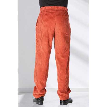 Pantalon facile à enfiler homme senior coloris brique dos