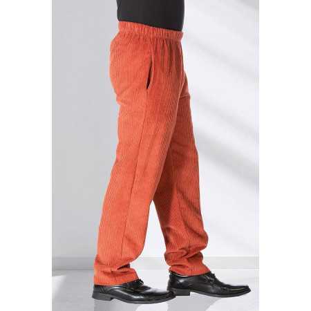 Pantalon facile à enfiler homme senior coloris brique profil