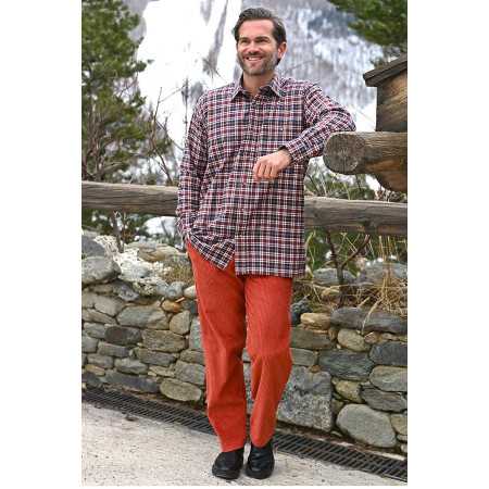Pantalon facile à enfiler homme senior coloris brique tenue