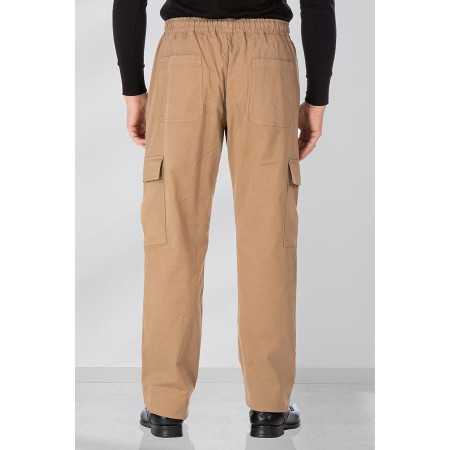 pantalon facile à enfiler poches homme senior couleur beige dos