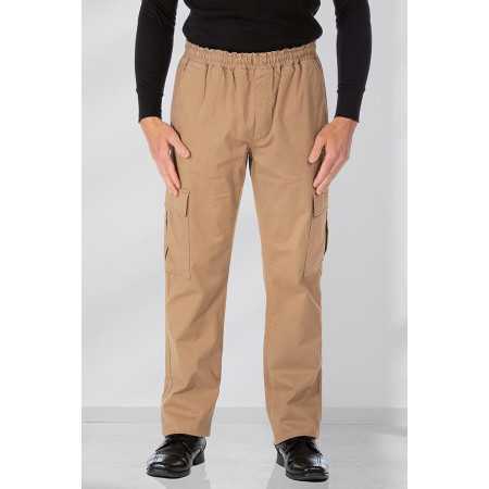 pantalon facile à enfiler poches homme senior couleur beige