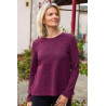 pull médicalisé femme senior ouverture dos pressions coloris prune