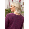 pull médicalisé femme senior ouverture dos pressions coloris prune dos