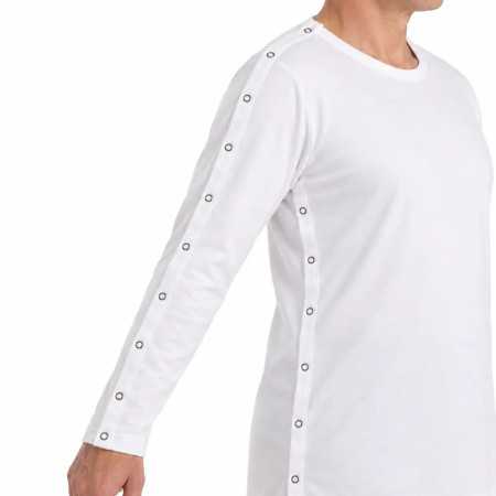 T-shirt homme senior manches longues pressions mobilité réduite douleur épaule bras