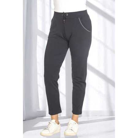 jogging près du corps confortable facile à enfiler femme senior coloris marine vue avant