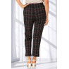 Pantalon confort à grands carreaux pour femme senior facile à enfiler dos