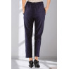 Pantalon velours brillant femme senior taille élastique | Facilavi